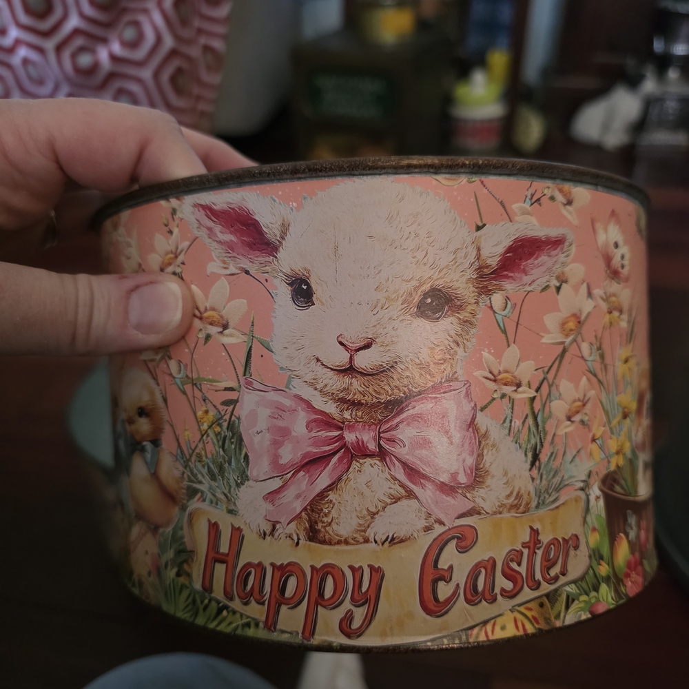 Easter Themed Decorative Bin with Lamb Design